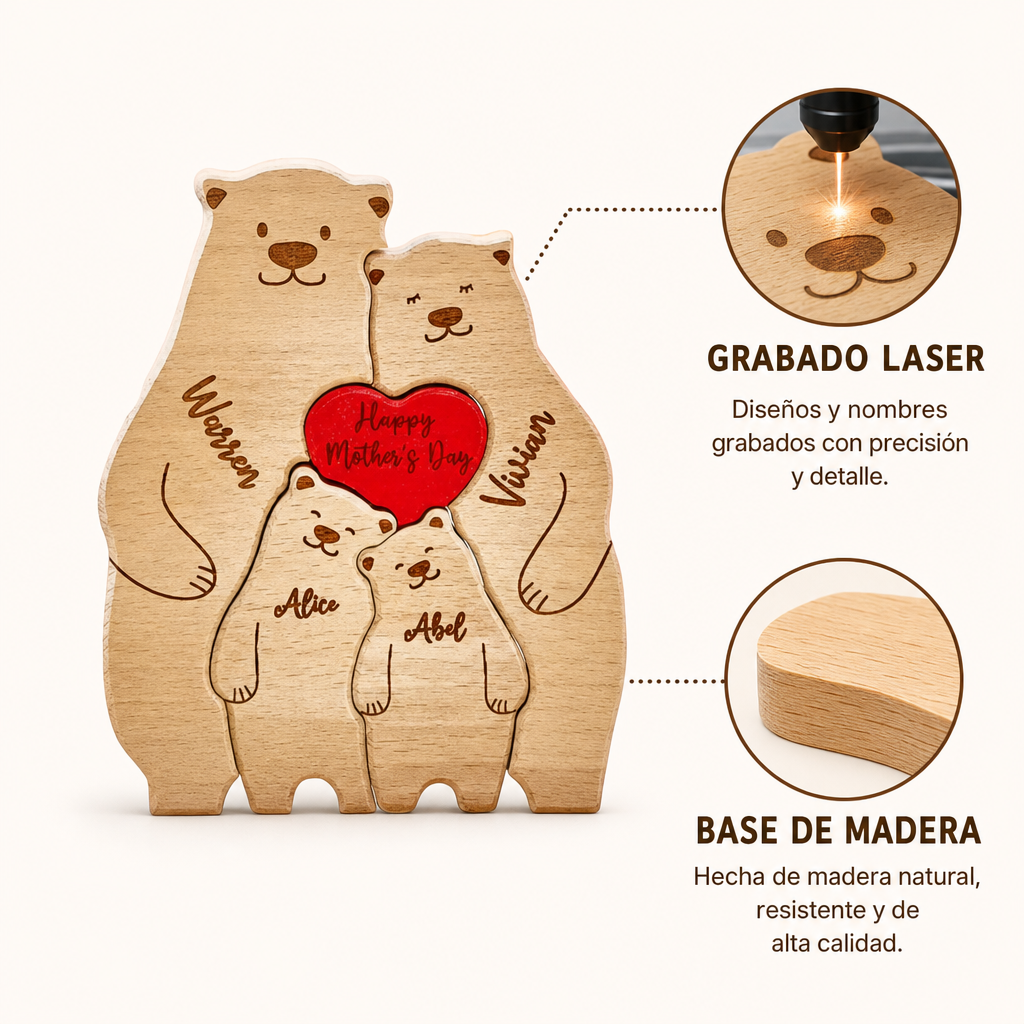 rompecabezas familiar de madera
