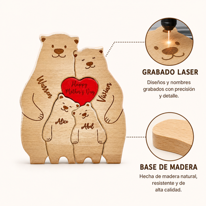rompecabezas familiar de madera